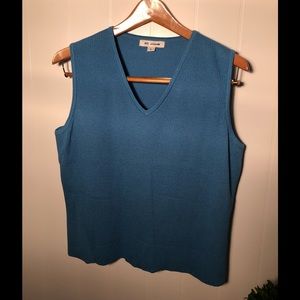 ST John Blue V-Neck Sleeveless Sweater